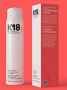 LEAVE-IN MOLECULAR REPAIR מסכה ללא שטיפה לשיקום מולקולרי של השיער ב-4 דקות בלבד 150 מ"ל K18 LEAVE-IN MOLECULAR REPAIR מסכה ללא שטיפה לשיקום מולקולרי של השיער ב-4 דקות בלבד 150 מ"ל K18